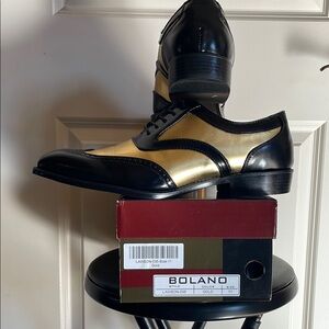 Men's Black and Gold Dress Shoes